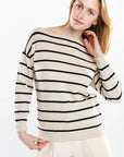 Callie Stripe Sweater - Navy & Latte