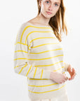Callie Stripe Sweater - Sun & Latte