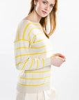 Callie Stripe Sweater - Sun & Latte