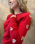 Heart on my Sleeve Sweater - Red