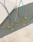 Figgy Clear Bead Necklace & Heart Charm