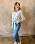 Alanis Tie Blouse - Blue