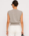 Holly V-Neck Top - Light Tan
