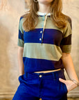 Rugby Stripe Polo - Navy