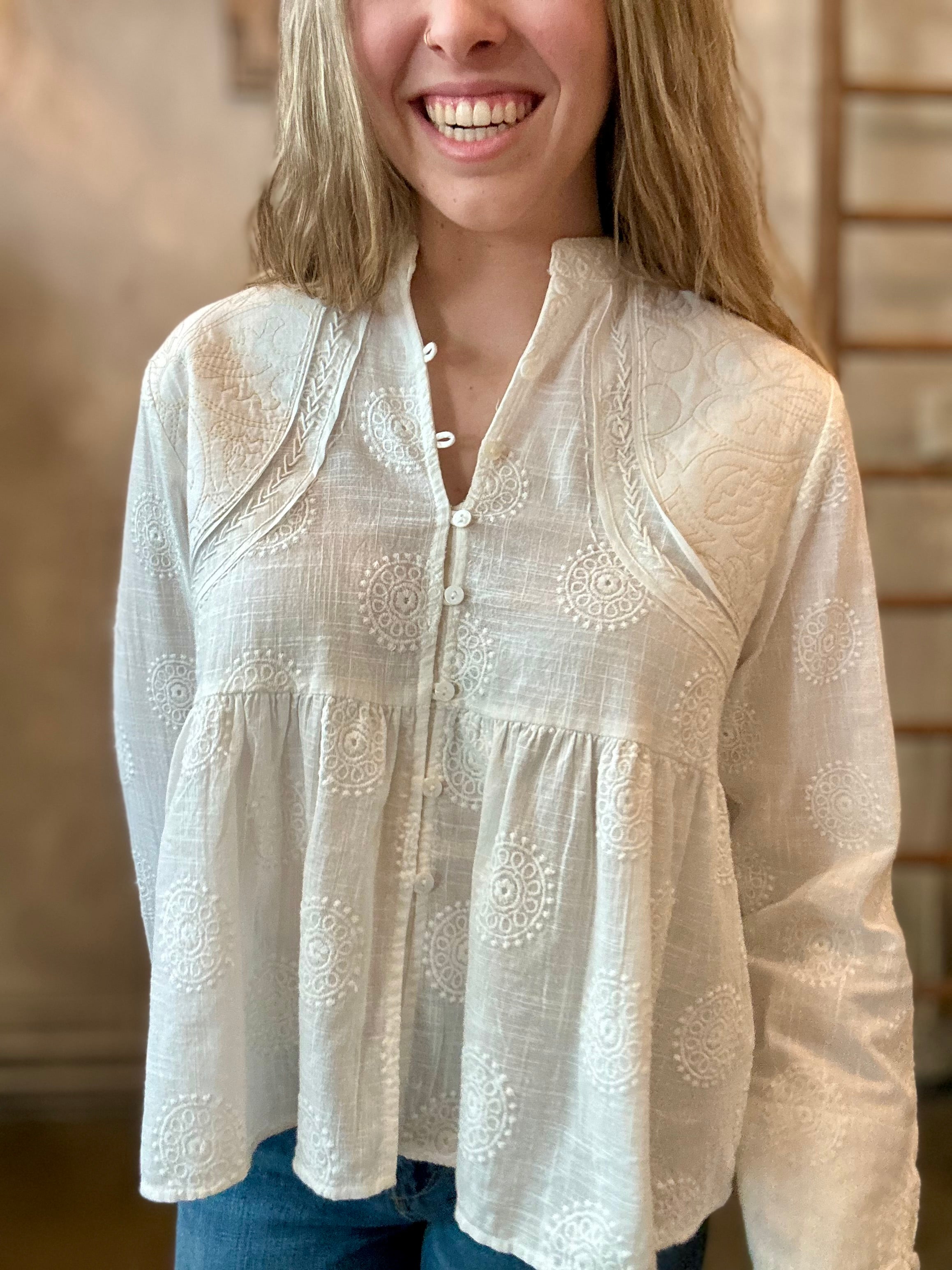Ariana Blouse - Mosaique – Terra Cotta Savannah