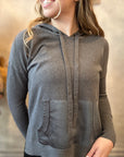 Satin Hoodie - Gunmetal