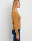 Henley Ruffle Sweater - Caramel