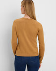 Henley Ruffle Sweater - Caramel