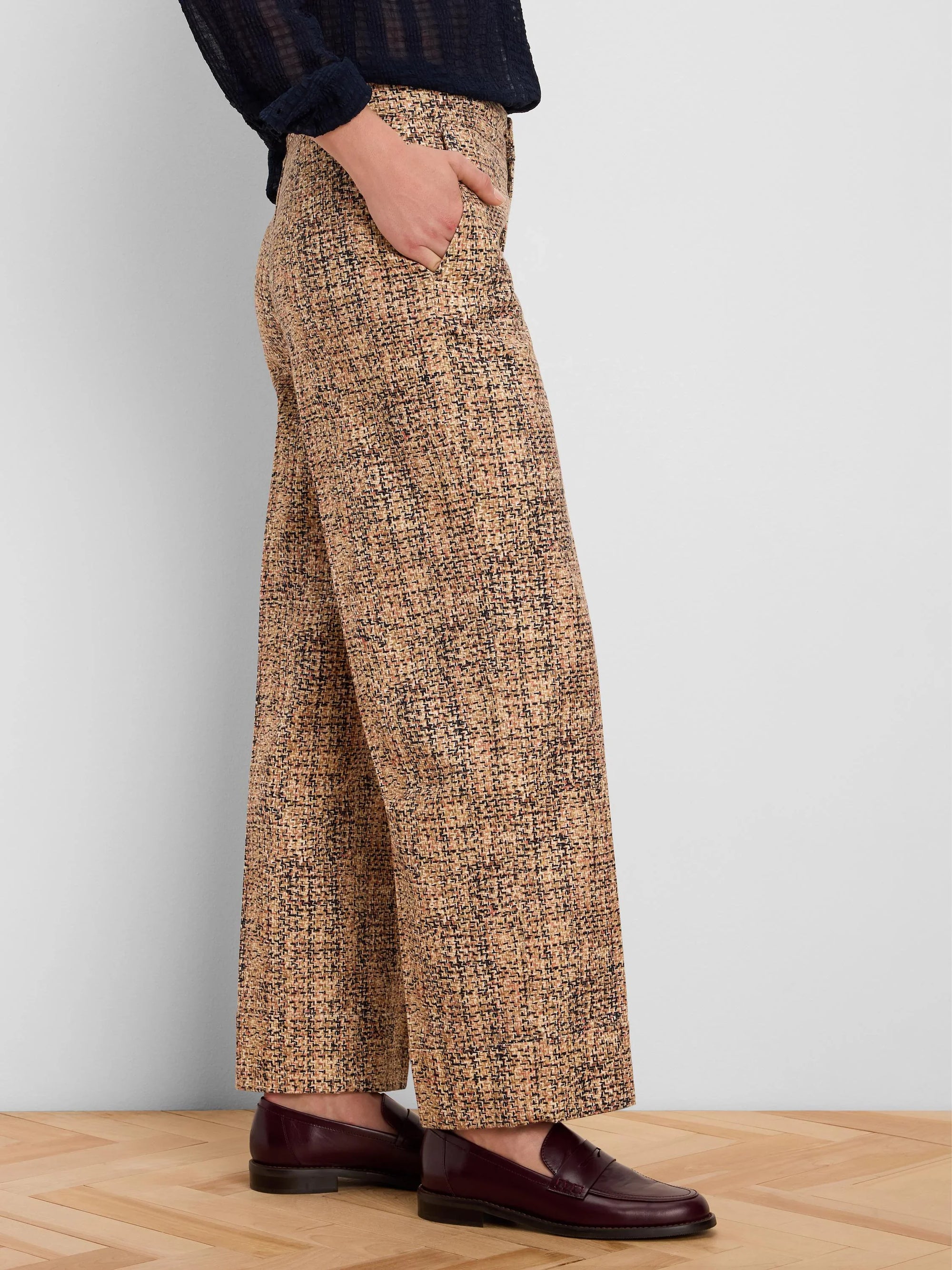 Clarendon Printed Tweed Cuff Ankle Pant
