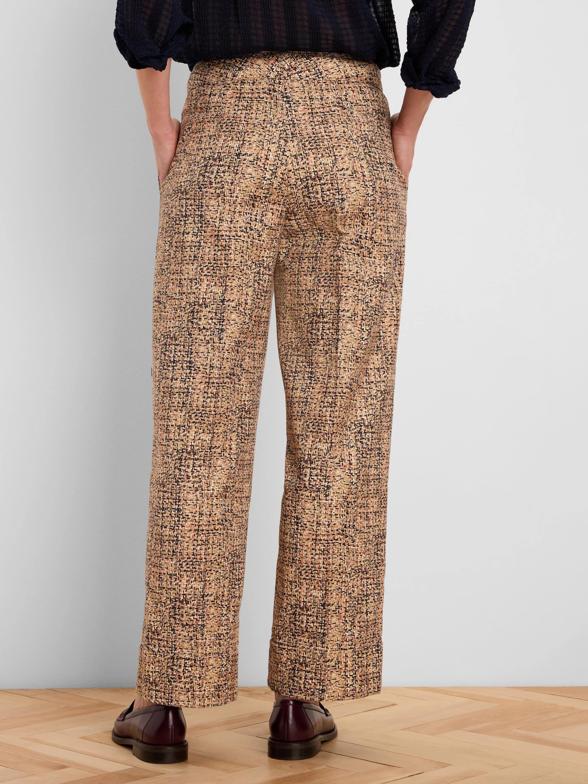 Clarendon Printed Tweed Cuff Ankle Pant