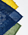 Dotted Paisley Bandana- Blue