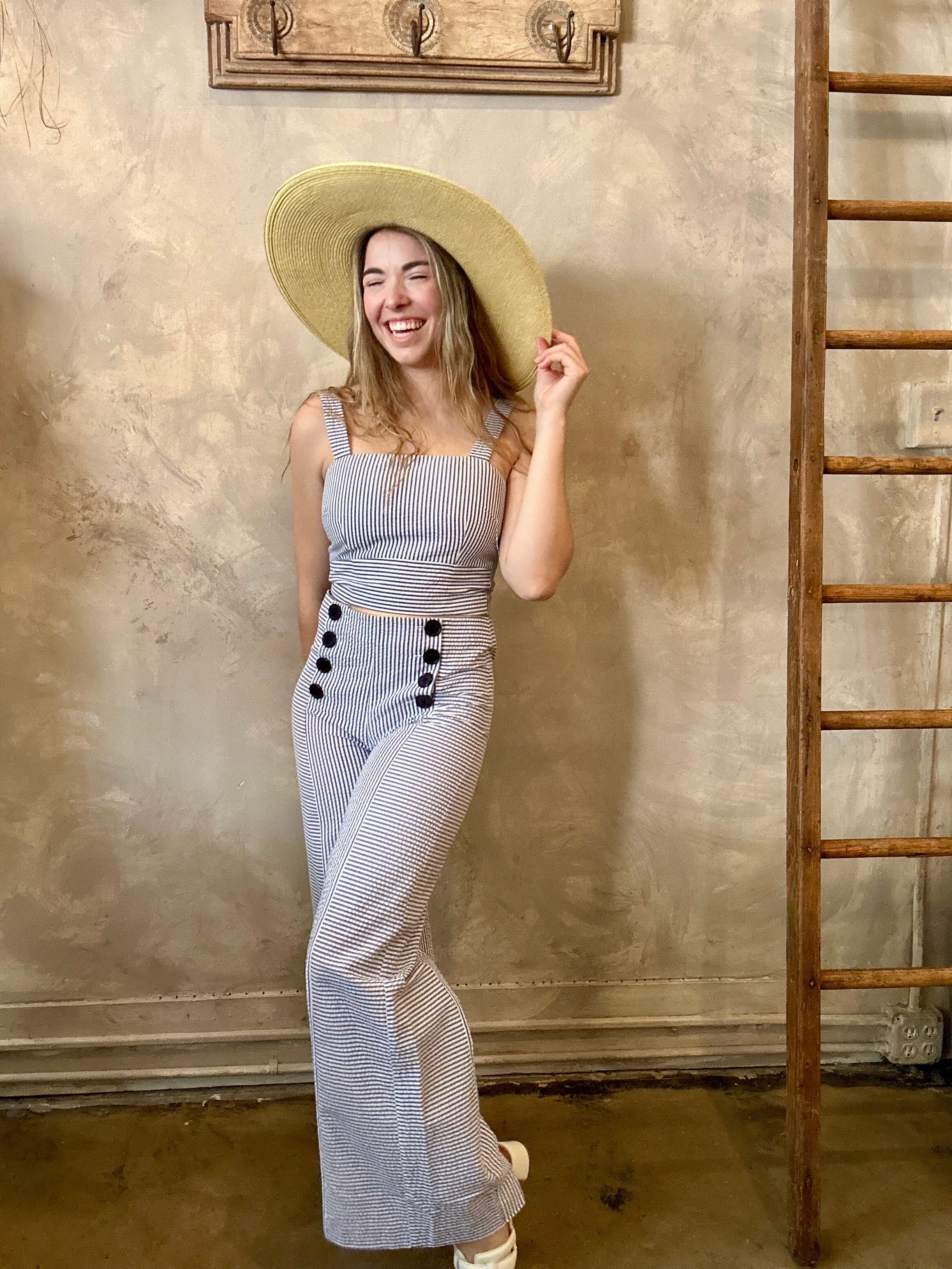 Malitsa Pant - Seersucker – Terra Cotta Savannah