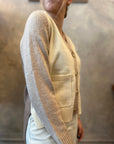 Georgie Color Block Cardigan - Wheat