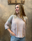 Pink Stripe Pocket Sweater