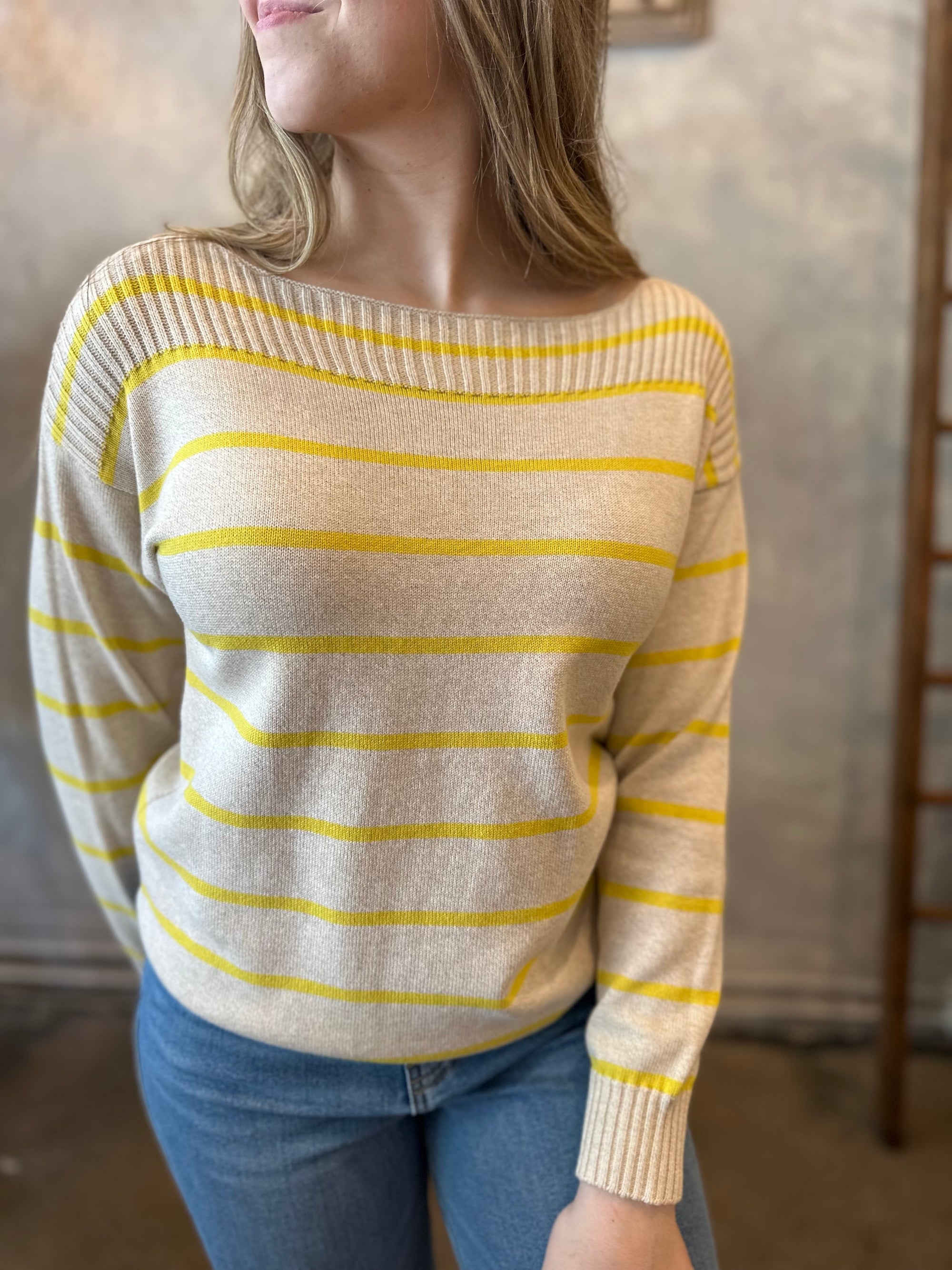 Callie Stripe Sweater - Sun &amp; Latte