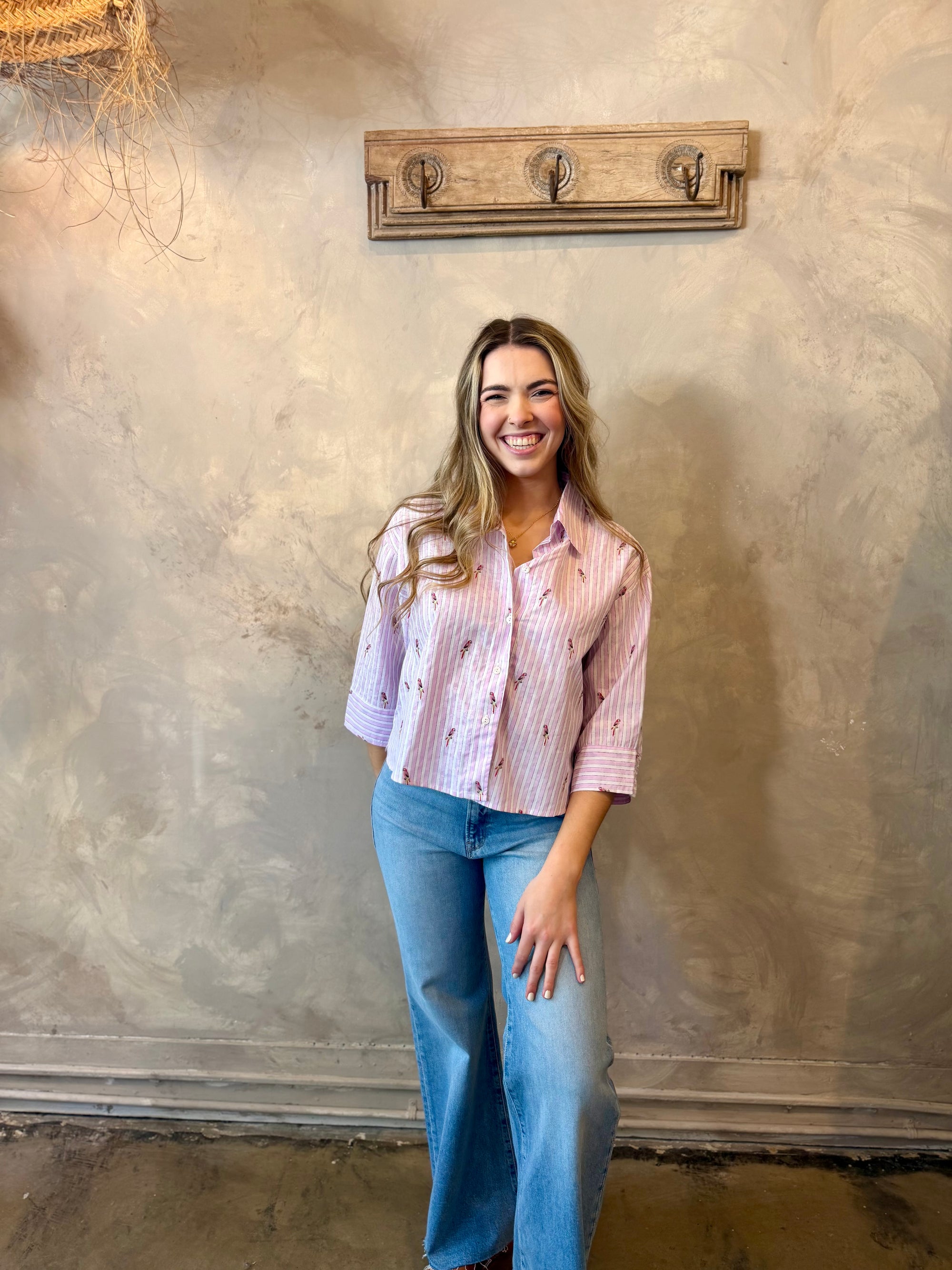 Carroll Top - Pink Parrot