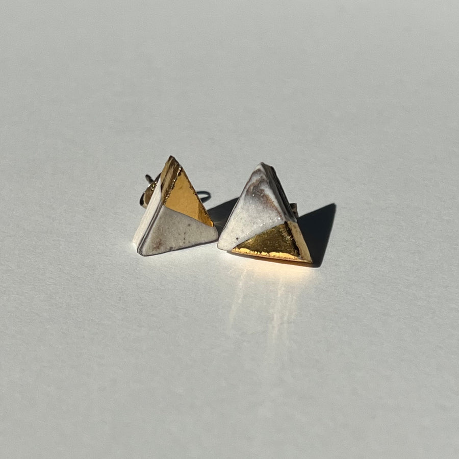 JKH Triangle Studs- Marble