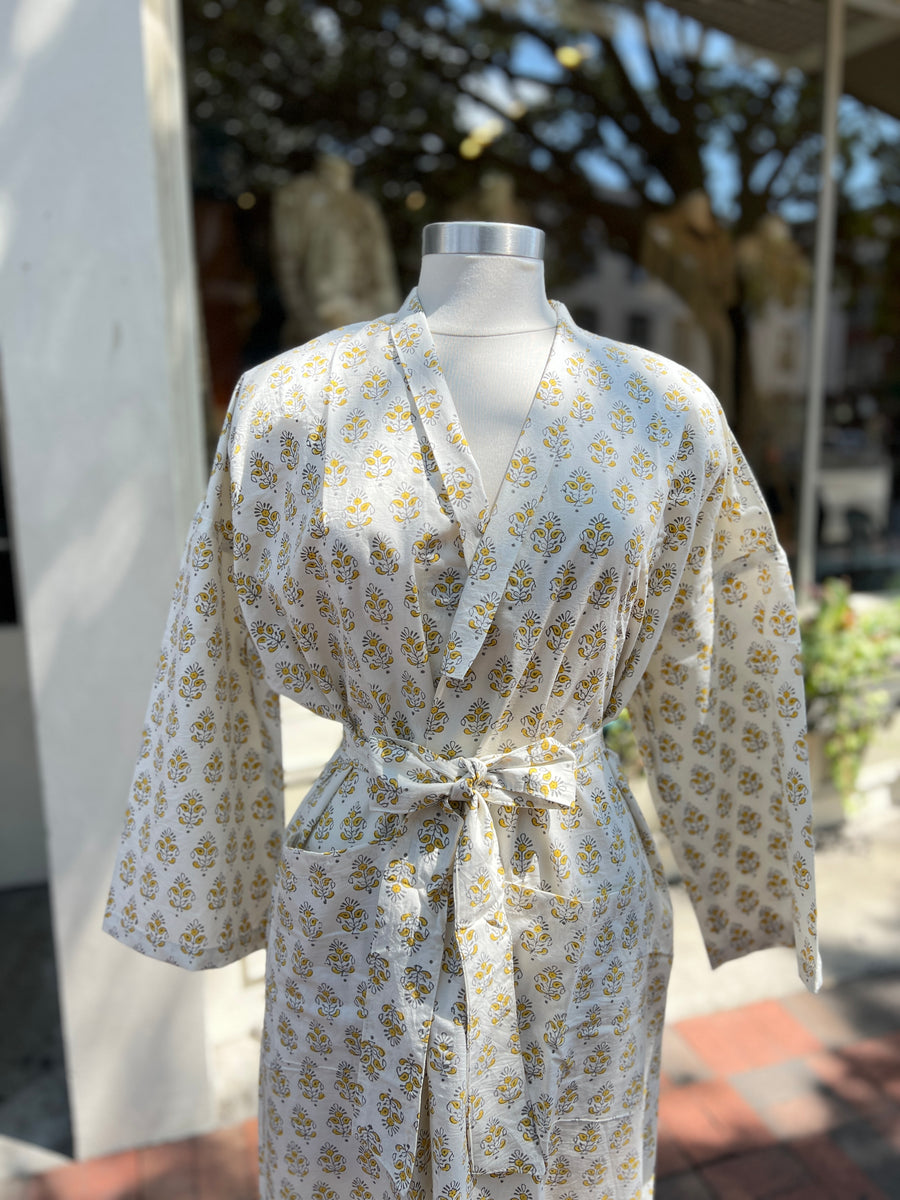 Indian Cotton Soft Velvet Kimono, Handmade Floral Print Robes, Unisex  Bathrobe, Dressing Gown, Night Robe, Sleepwear, Beach Cover Up, - Etsy