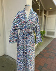 Victoria & Albert Cotton Robe - Red & Blue