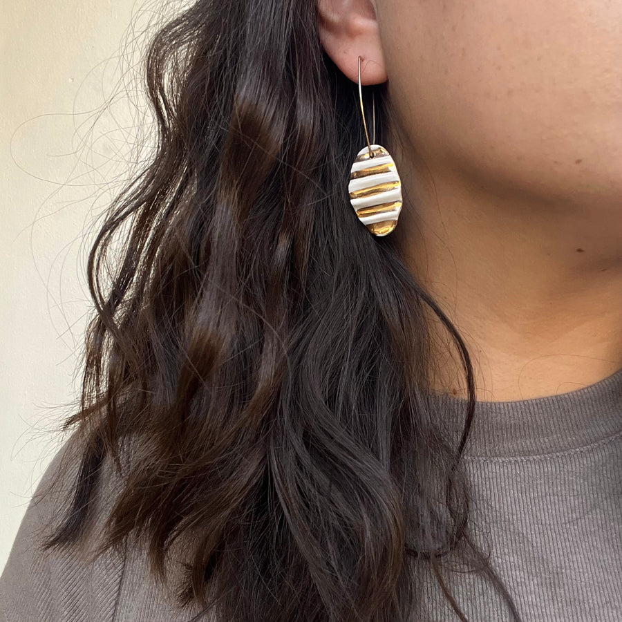 JKH Gold Imprint Hoop Earrings