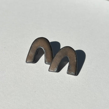 JKH Arch Shaped Earring Studs - Black