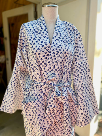 Buta Blue Cotton Robe