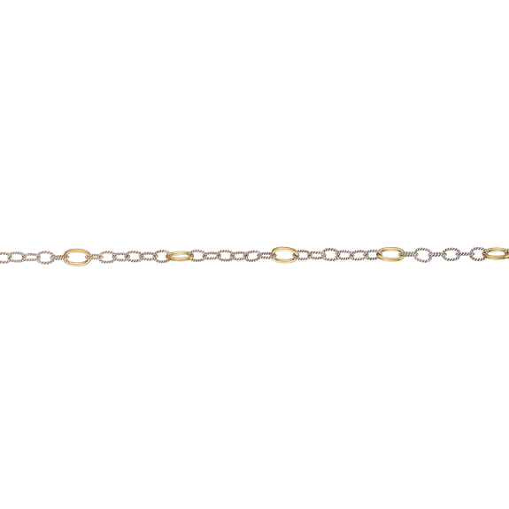 Twisted Link with Brass Rings Chain - 18