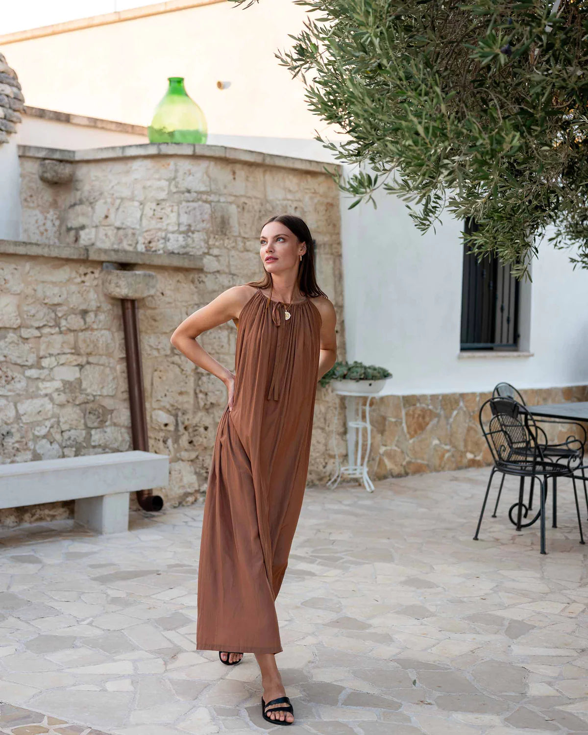 Tulum Patio Dress - Tobacco