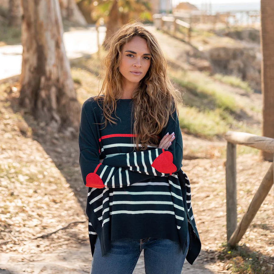 MERSEA-Amour Sweater-Navy Scarlet