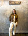 Vegan Puff Sleeve Jacket - Camel