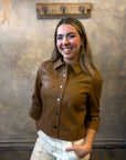 Vegan Puff Sleeve Jacket - Camel