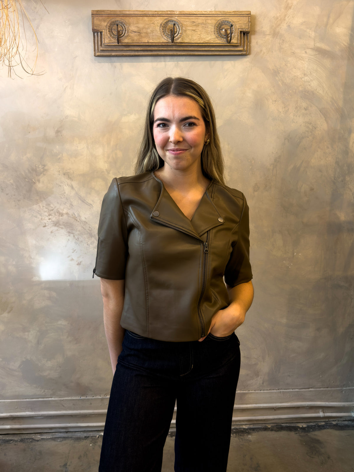 Vegan Motto Jacket - Olive