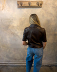 Vegan Zip Front Jacket - Chocolate