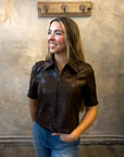 Vegan Zip Front Jacket - Chocolate
