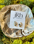 JKH Diamond Stud Earring - Black & White Marbled