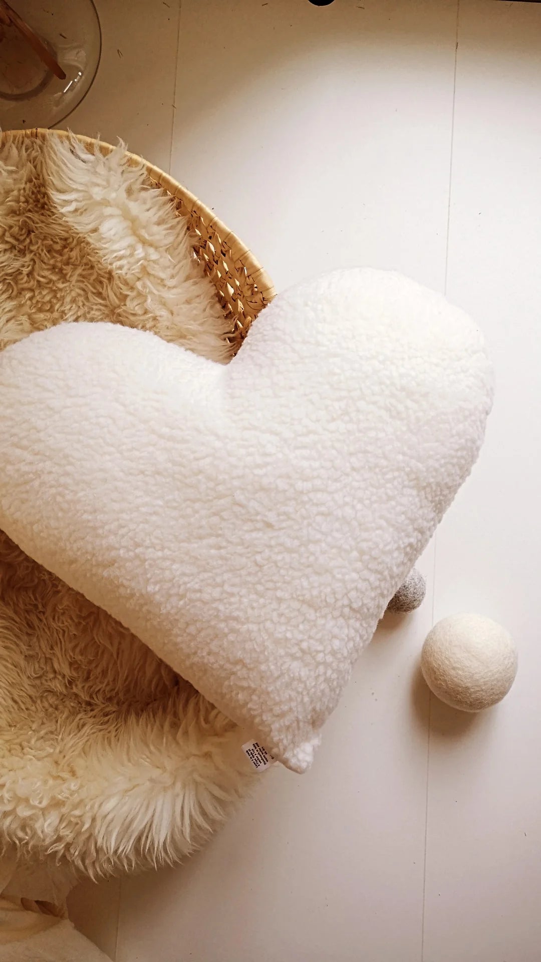 Heart Pillow - Ivory