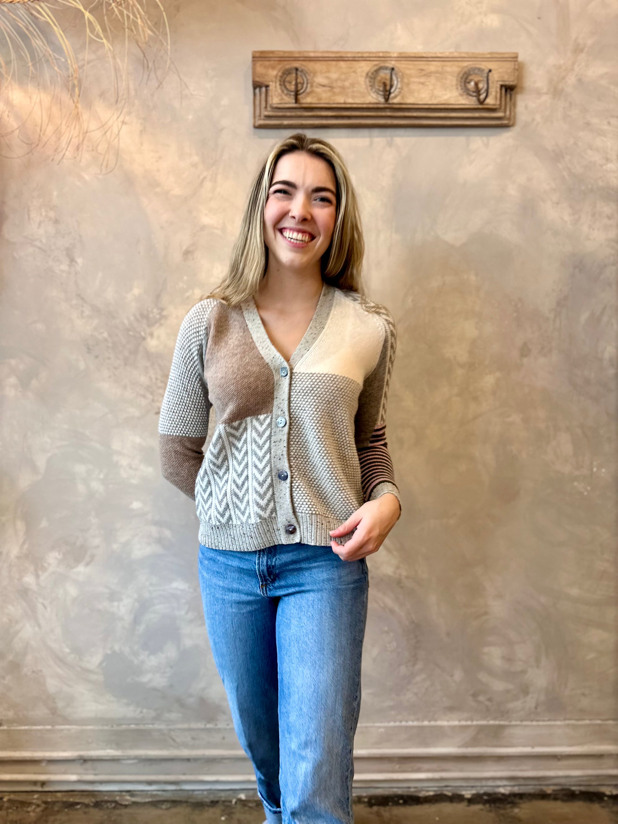 Marl Patchwork Cardi