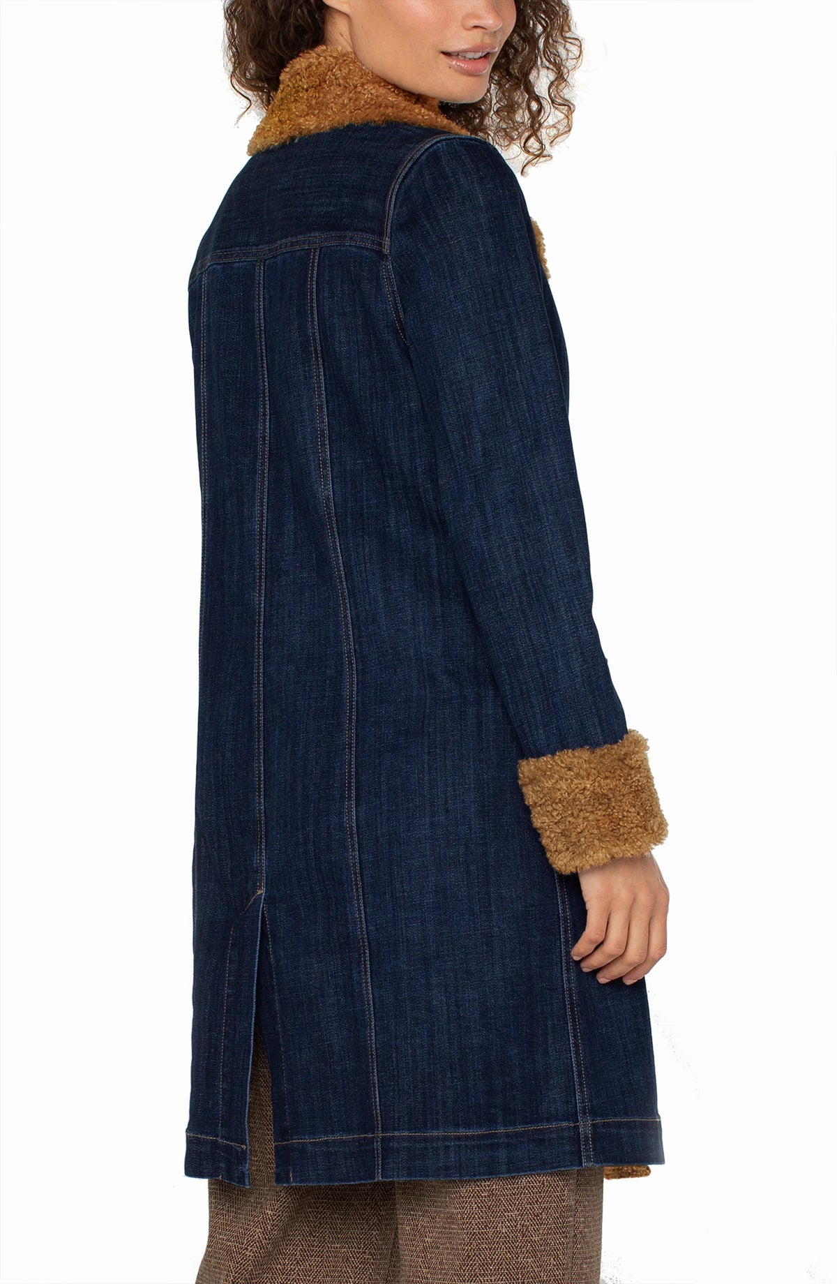 Sherpa Trim Denim Coat