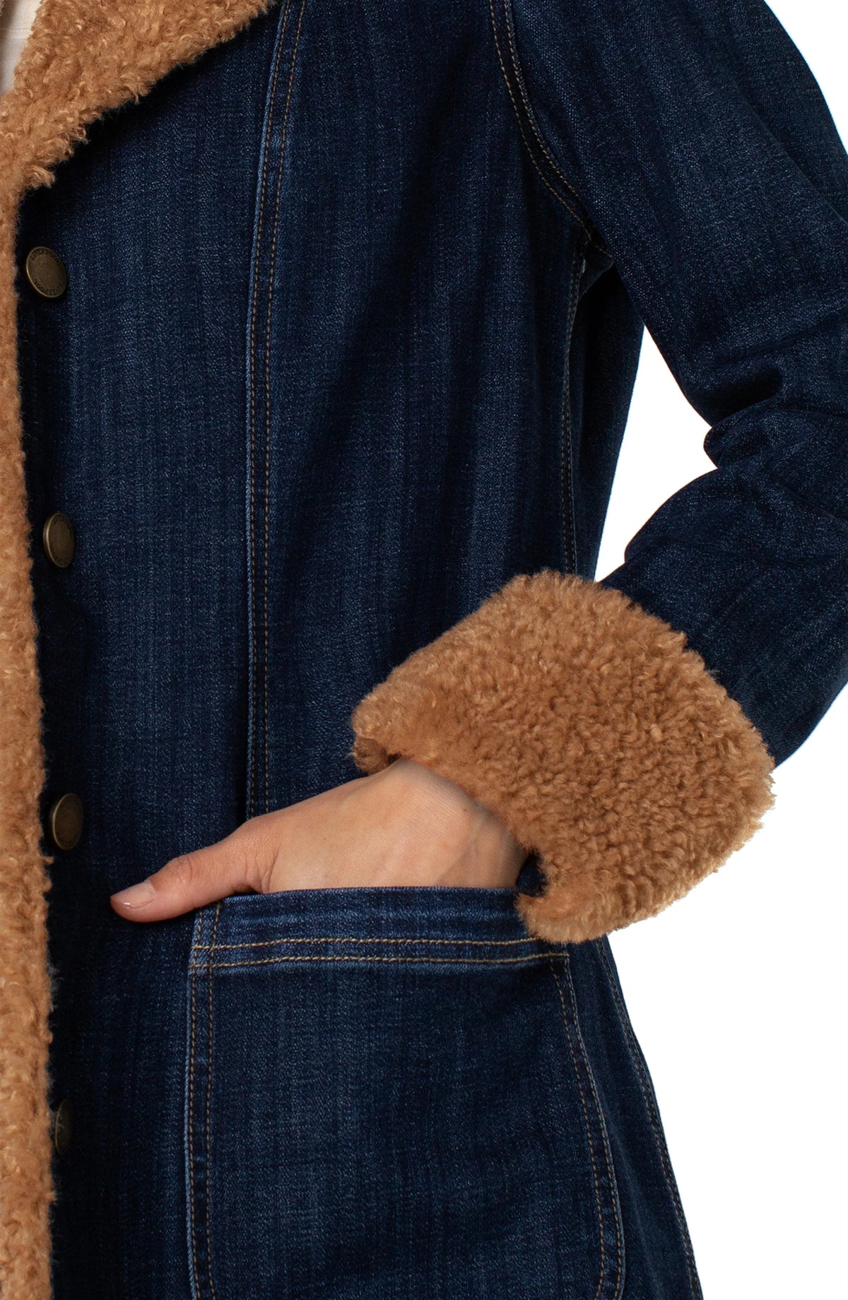 Sherpa Trim Denim Coat