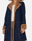 Sherpa Trim Denim Coat
