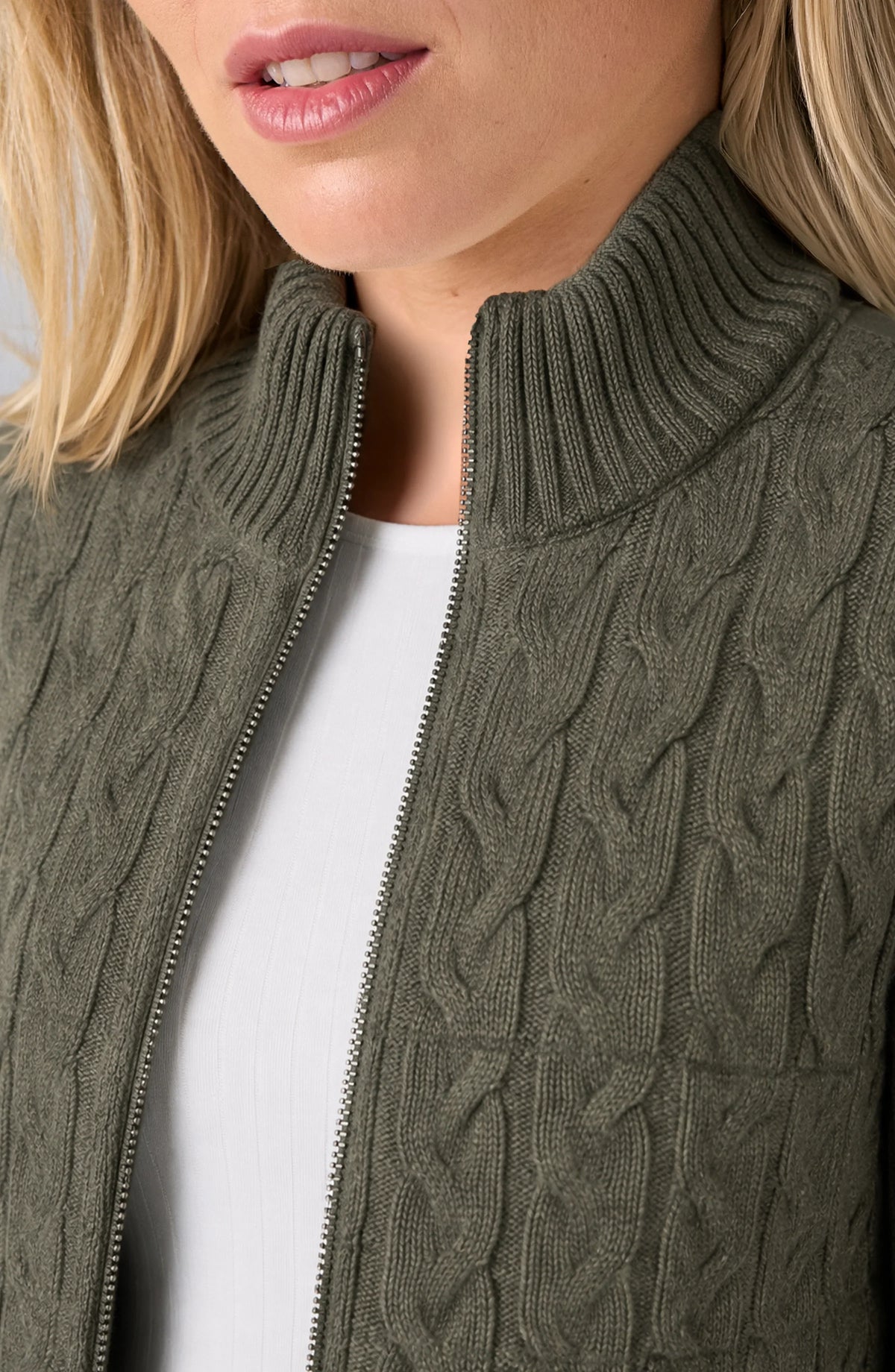 Quilted Sweater Jacket - Heather Olive