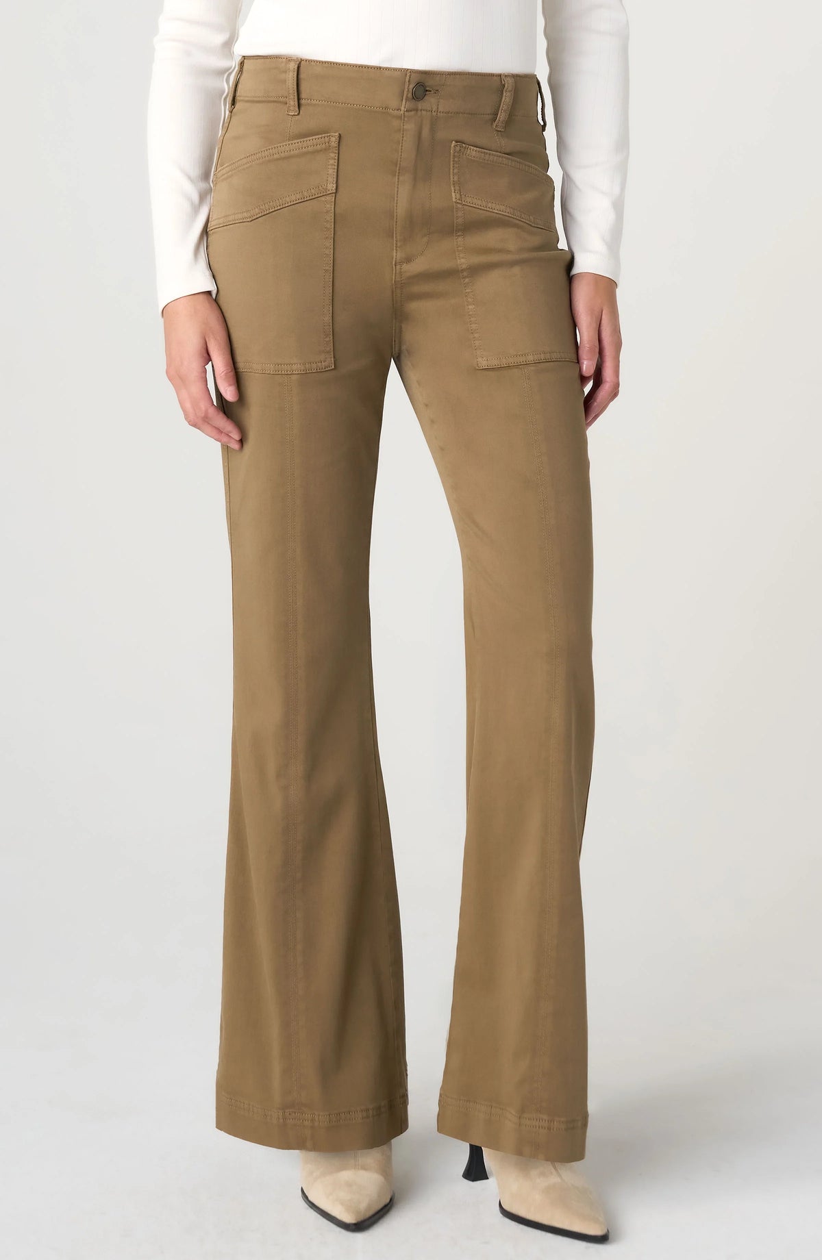 High Rise Flare Pants - Oak Brown