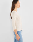 3/4 Sleeve Boatneck Tee - Coconut