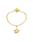 Pavé Star Charm Magnetic Bracelet - Gold