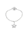 Pavé Star Charm Magnetic Bracelet - Silver