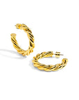 Twisted Hoop Earrings - Gold