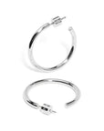 Small Thin Hoop Earrings - Silver