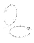 Beaded Hoop Earrings - Silver