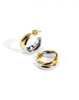 Two-Tone Entwined Hoop Earrings