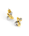 Two-Tone Twist Stud Earrings